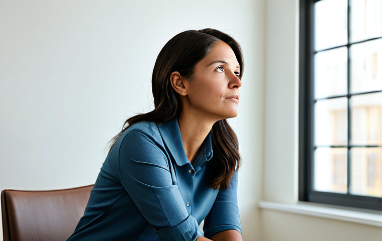 Self-Compassion**
A kind-looking therapist in a bright, calming office is listening attentively to a client. The client is fully clothed and appears thoughtful. Soft, diffused lighting. The scene conveys empathy and understanding. Words like "compassion," "understanding," and "healing" subtly float in the background, integrated into the design. Safe for work, appropriate content, professional setting, modest clothing, perfect anatomy, natural proportions.
**
