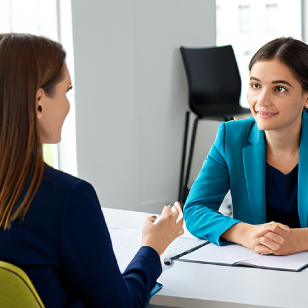 상담심리사 필수 논문 리스트 - "A compassionate therapist actively listening to a young woman in a bright, modern office setting, f...