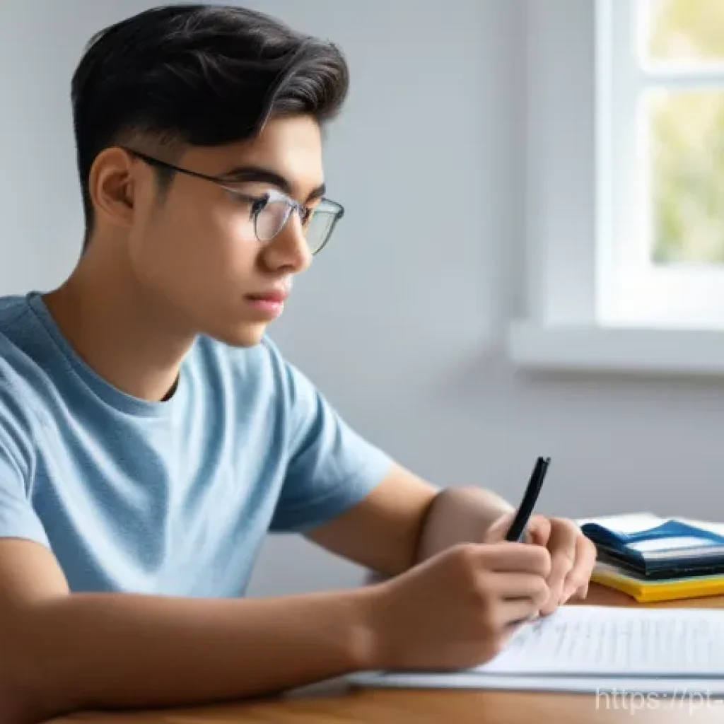 상담심리사 관련 시험 모의고사 - **Prompt:** A young adult, appearing to be a psychology student, intensely focused on a simulated ex...