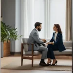 Home 6 상담심리사 추천 도서 - **Image Prompt 1: Deep Empathy and Connection**
"A professional, empathetic female psychologist,...