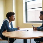 Home 13 상담심리사 실기시험 준비법 - **Prompt:** A diverse group of four young adult psychology students, two males and two females, all ...